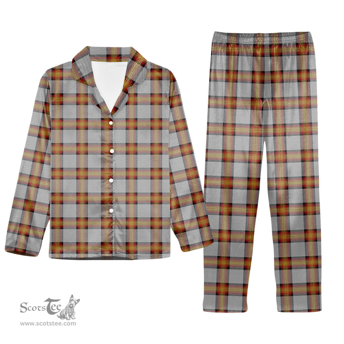 ScotsTee Shop Scottish Young, Christina Tartan Pajama Satin Velvet Flannel Pajama Set