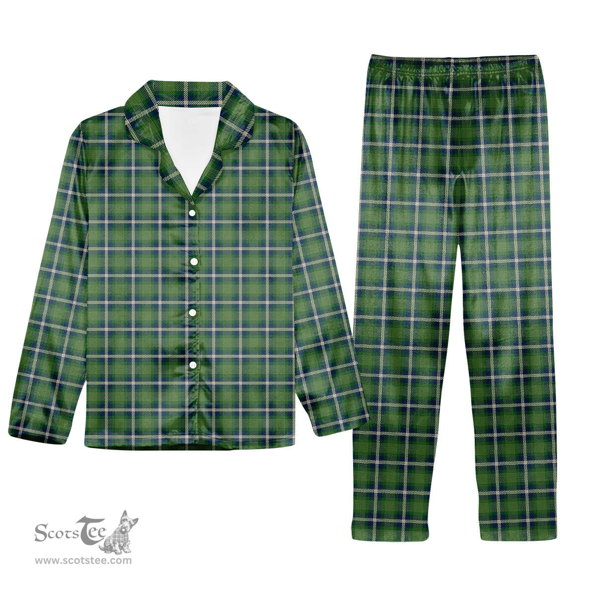 ScotsTee Shop Scottish Young Life International Scotland Tartan Pajama Satin Velvet Flannel Pajama Set