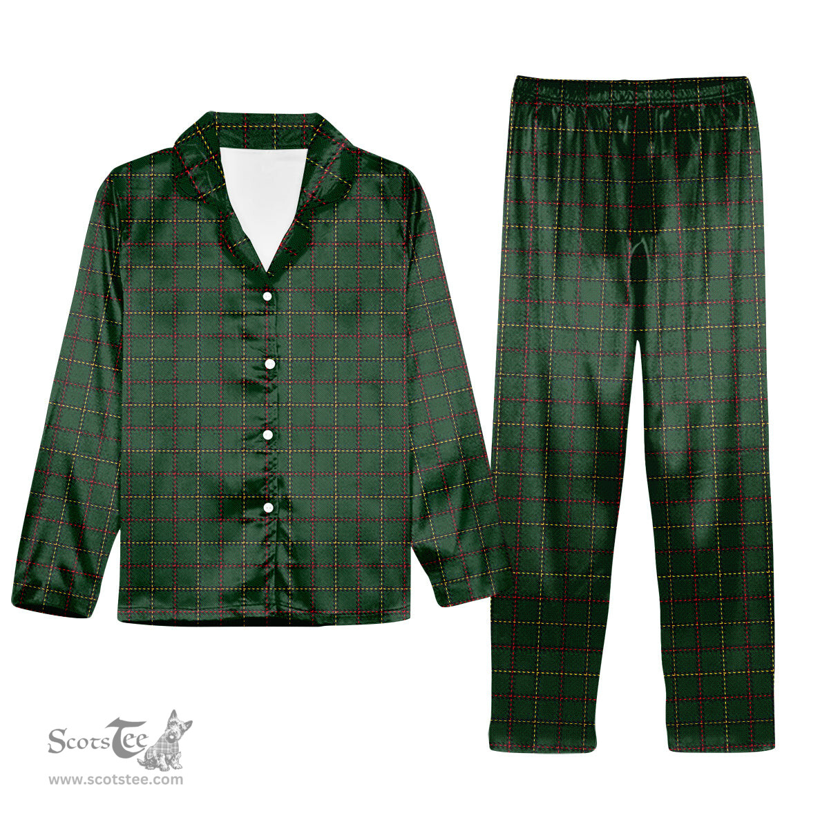 ScotsTee Shop Scottish Skene Hunting Tartan Pajama Satin Velvet Flannel Pajama Set