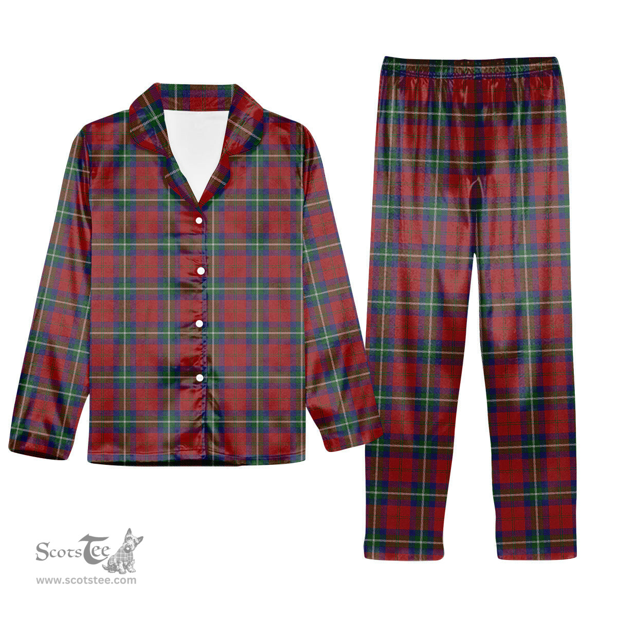 ScotsTee Shop Scottish Ruthven VS Tartan Pajama Satin Velvet Flannel Pajama Set