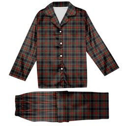 ScotsTee Shop Scottish Stewart Black 3 Tartan Pajama Satin Velvet Flannel Pajama Set