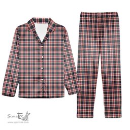 ScotsTee Shop Scottish Robertson Dress #2 Modern Tartan Pajama Satin Velvet Flannel Pajama Set