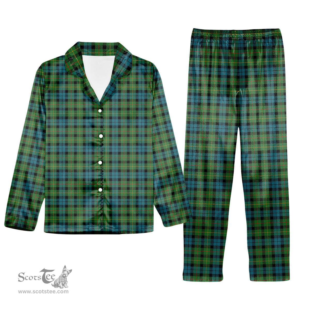 ScotsTee Shop Scottish Rollo Ancient Tartan Pajama Satin Velvet Flannel Pajama Set