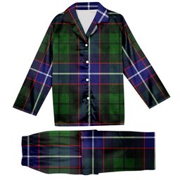ScotsTee Shop Scottish Russell SC Tartan Pajama Satin Velvet Flannel Pajama Set