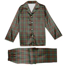 ScotsTee Shop Scottish Shaw Green Modern Tartan Pajama Satin Velvet Flannel Pajama Set
