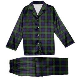 ScotsTee Shop Scottish Nicolson Green Hunting Tartan Pajama Satin Velvet Flannel Pajama Set