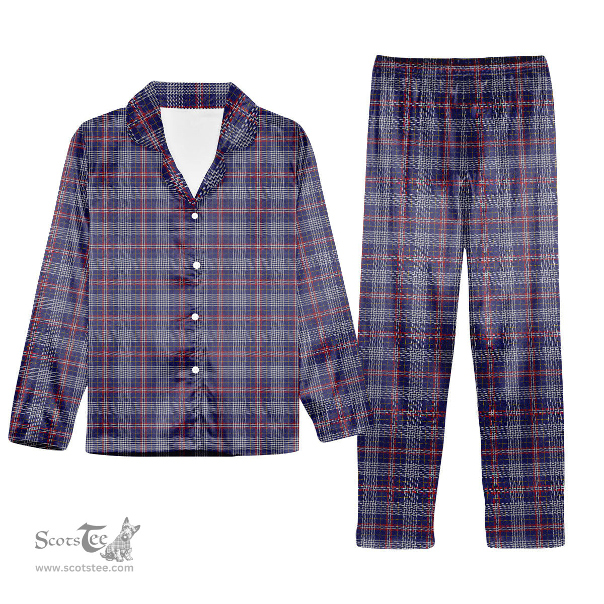 ScotsTee Shop Scottish Parker Dress USA Tartan Pajama Satin Velvet Flannel Pajama Set