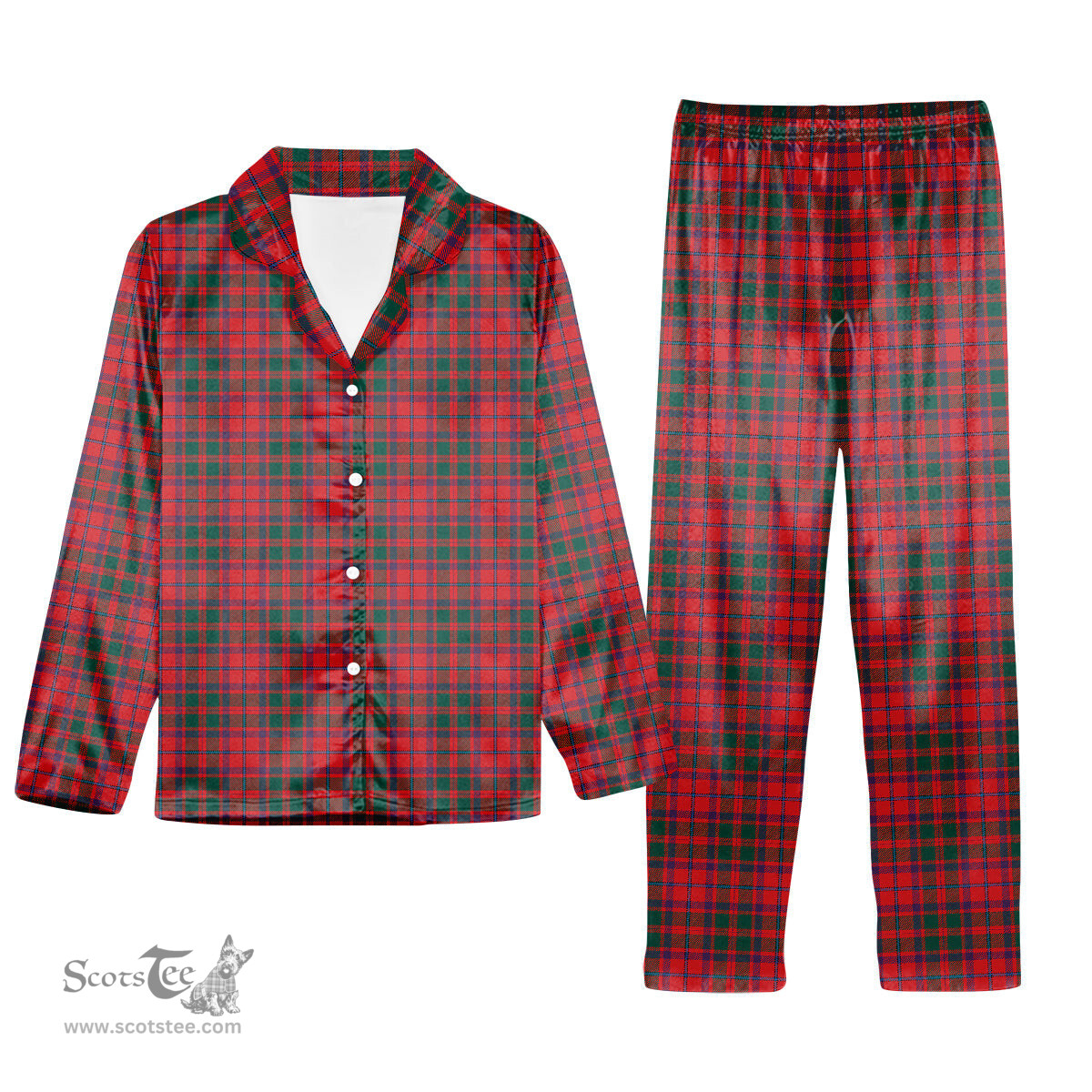 ScotsTee Shop Scottish Shaw of Tordarroch Modern Tartan Pajama Satin Velvet Flannel Pajama Set