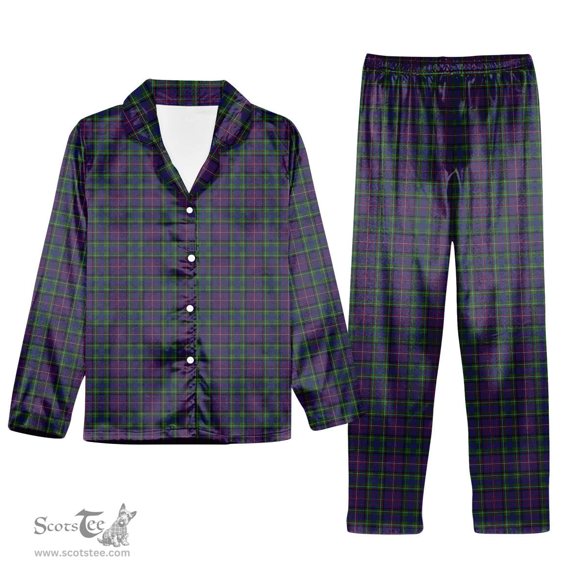 ScotsTee Shop Scottish Rankin 2 Tartan Pajama Satin Velvet Flannel Pajama Set