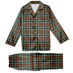 ScotsTee Shop Scottish Thomson Hunting Modern Tartan Pajama Satin Velvet Flannel Pajama Set