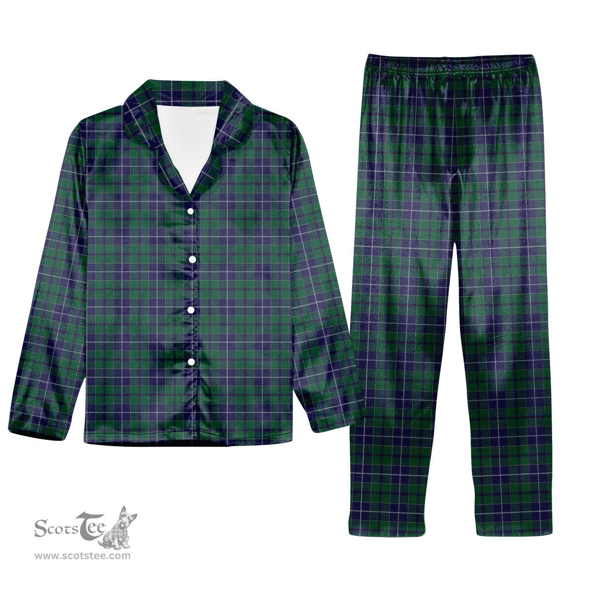 ScotsTee Shop Scottish Weisfeld Tartan Pajama Satin Velvet Flannel Pajama Set