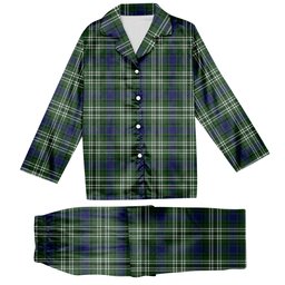 ScotsTee Shop Scottish Swinton Tartan Pajama Satin Velvet Flannel Pajama Set