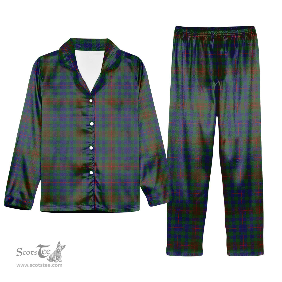 ScotsTee Shop Scottish Tennant Yules Tartan Pajama Satin Velvet Flannel Pajama Set