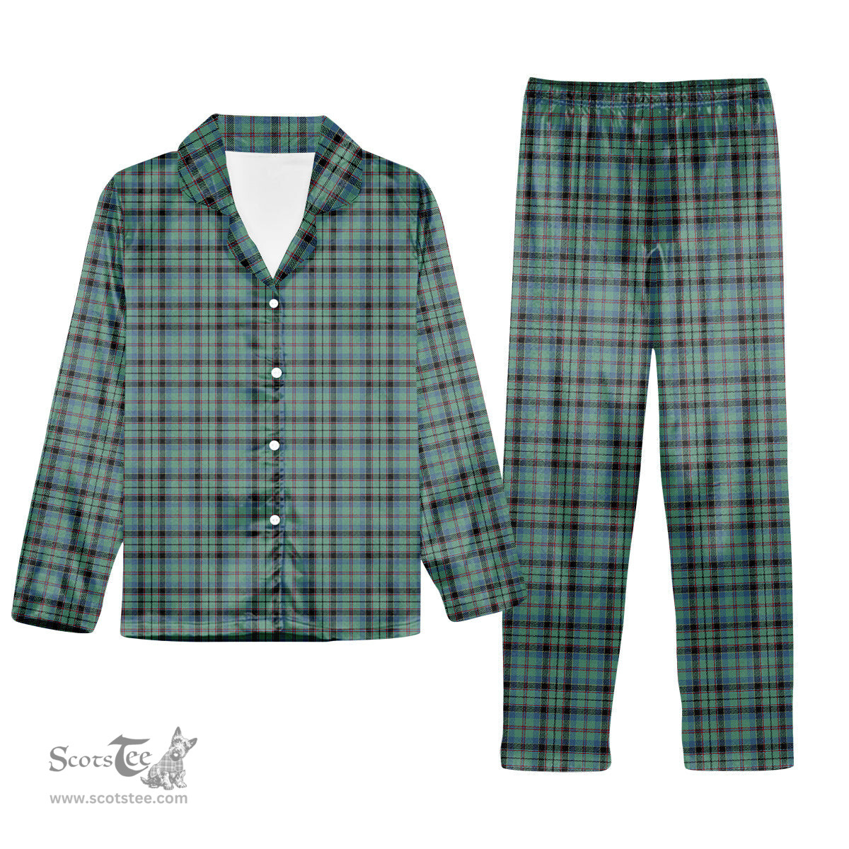 ScotsTee Shop Scottish Stevenson Ancient Tartan Pajama Satin Velvet Flannel Pajama Set
