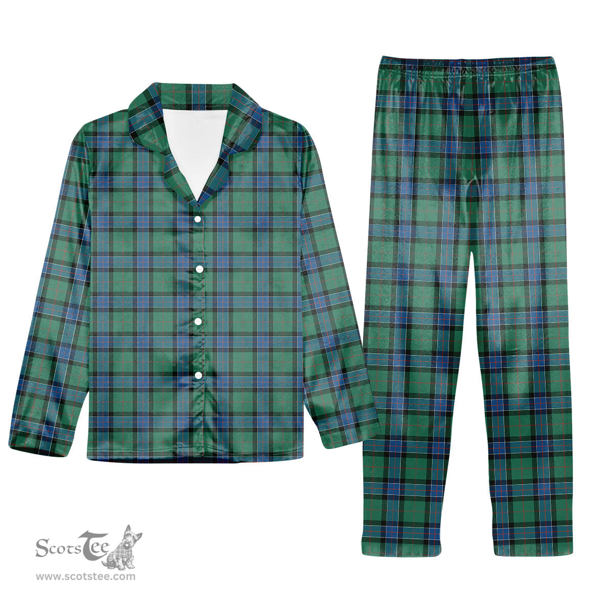 ScotsTee Shop Scottish Sinclair Hunting Ancient Tartan Pajama Satin Velvet Flannel Pajama Set