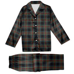ScotsTee Shop Scottish Stewart Black Ancient Tartan Pajama Satin Velvet Flannel Pajama Set