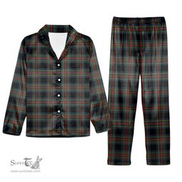 ScotsTee Shop Scottish Stewart Black Ancient Tartan Pajama Satin Velvet Flannel Pajama Set