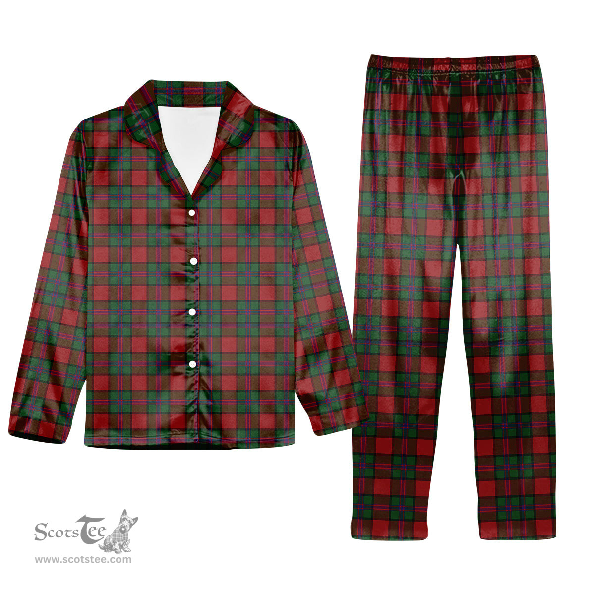 ScotsTee Shop Scottish Plummer Tartan Pajama Satin Velvet Flannel Pajama Set