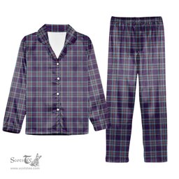ScotsTee Shop Scottish RCAF Tartan Pajama Satin Velvet Flannel Pajama Set
