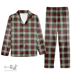 ScotsTee Shop Scottish Rose White Dress Tartan Pajama Satin Velvet Flannel Pajama Set