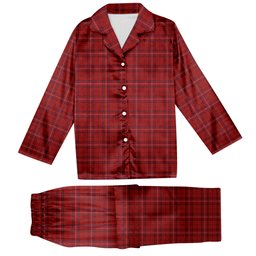 ScotsTee Shop Scottish Rose of Kilravock Tartan Pajama Satin Velvet Flannel Pajama Set
