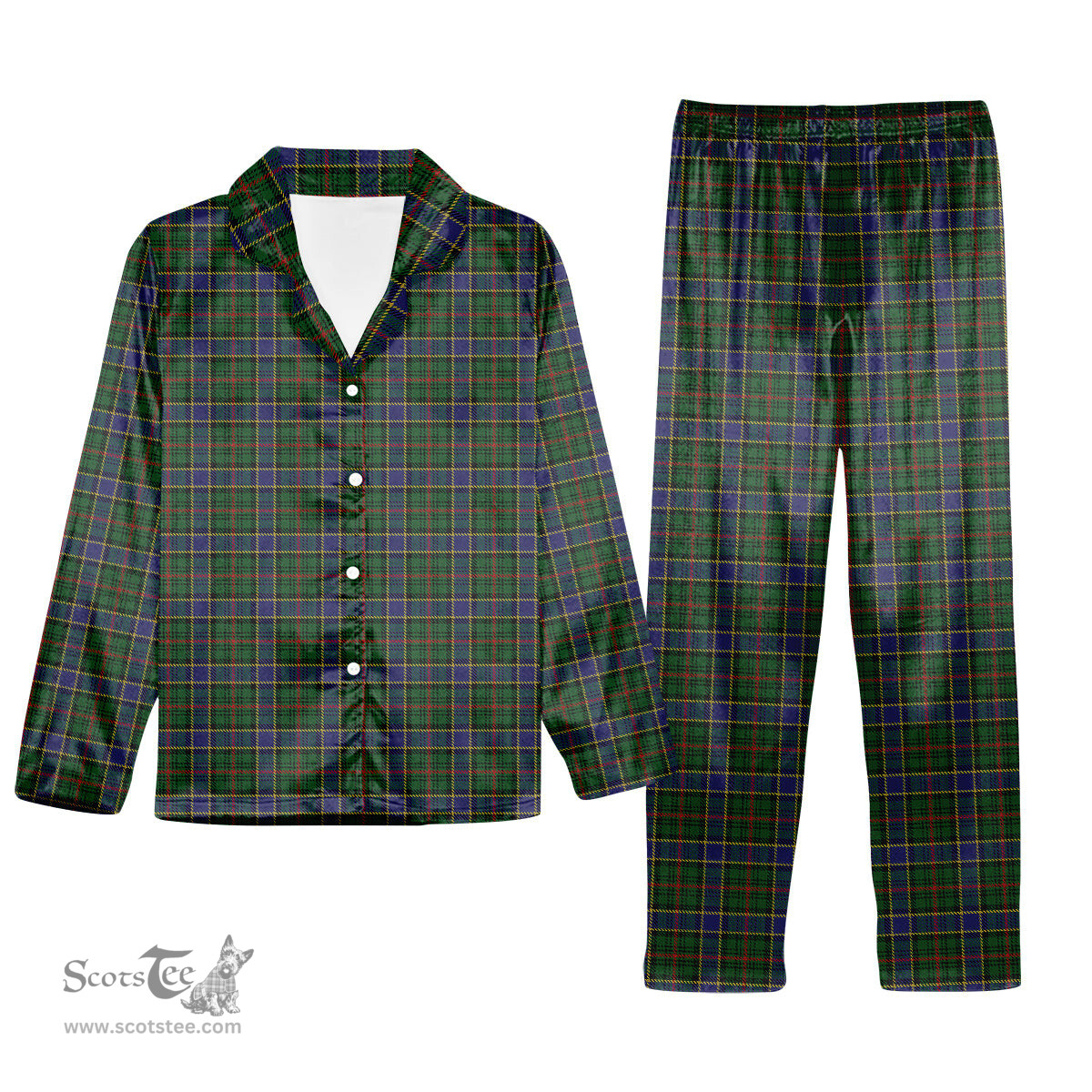 ScotsTee Shop Scottish Ochterlonie 1 Tartan Pajama Satin Velvet Flannel Pajama Set