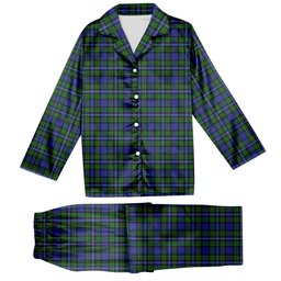 ScotsTee Shop Scottish Robertson Hunting Modern Tartan Pajama Satin Velvet Flannel Pajama Set