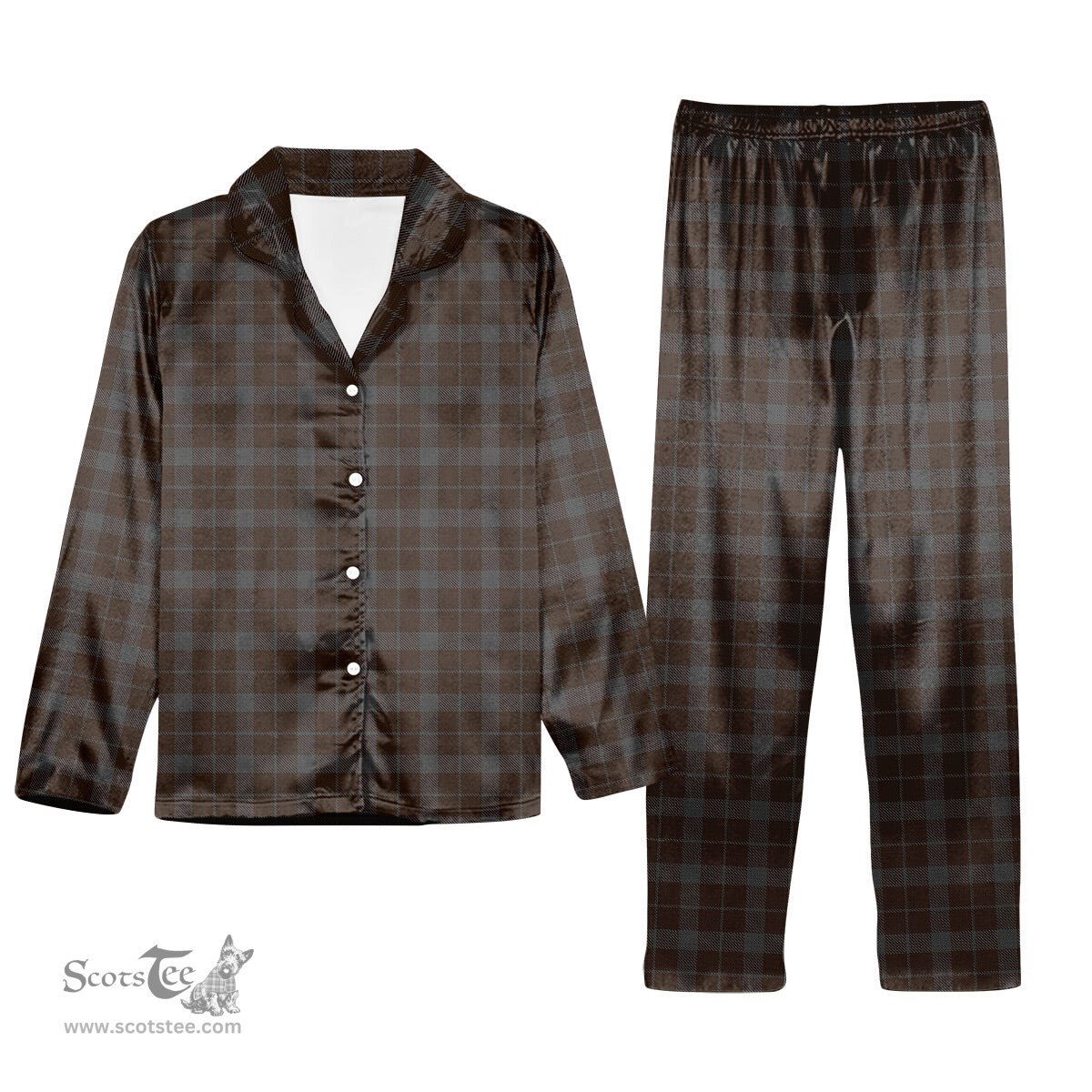 ScotsTee Shop Scottish Outlander 5 Tartan Pajama Satin Velvet Flannel Pajama Set