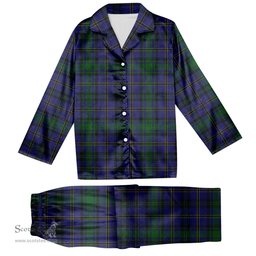 ScotsTee Shop Scottish Weir Modern Tartan Pajama Satin Velvet Flannel Pajama Set
