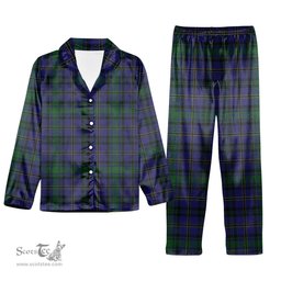 ScotsTee Shop Scottish Weir Modern Tartan Pajama Satin Velvet Flannel Pajama Set