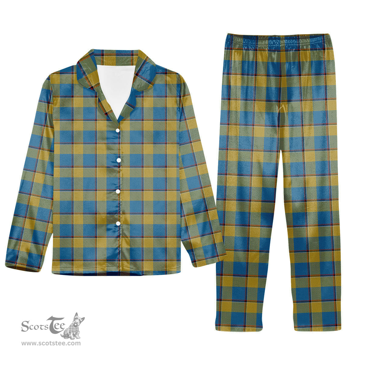 ScotsTee Shop Scottish Oliver Dress Pink Tartan Pajama Satin Velvet Flannel Pajama Set