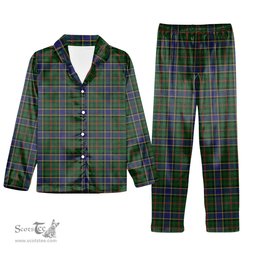 ScotsTee Shop Scottish Ogilvy Hunting 1 Tartan Pajama Satin Velvet Flannel Pajama Set