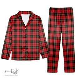 ScotsTee Shop Scottish Wallace Modern Tartan Pajama Satin Velvet Flannel Pajama Set