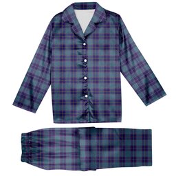 ScotsTee Shop Scottish Peacock Samantha Tartan Pajama Satin Velvet Flannel Pajama Set