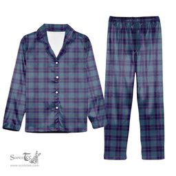 ScotsTee Shop Scottish Peacock Samantha Tartan Pajama Satin Velvet Flannel Pajama Set