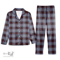 ScotsTee Shop Scottish Rutherford Ancient Tartan Pajama Satin Velvet Flannel Pajama Set
