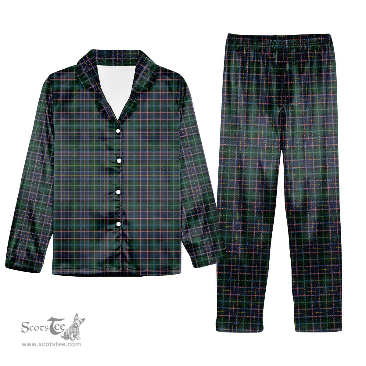 ScotsTee Shop Scottish Russell D Australia Tartan Pajama Satin Velvet Flannel Pajama Set