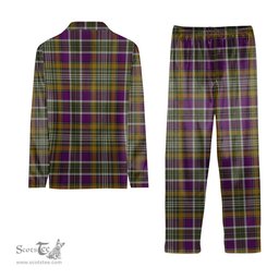 ScotsTee Shop Scottish Wexford County, Crest Range Tartan Pajama Satin Velvet Flannel Pajama Set