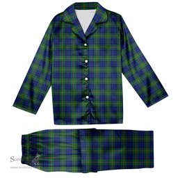 ScotsTee Shop Scottish Noel Tartan Pajama Satin Velvet Flannel Pajama Set