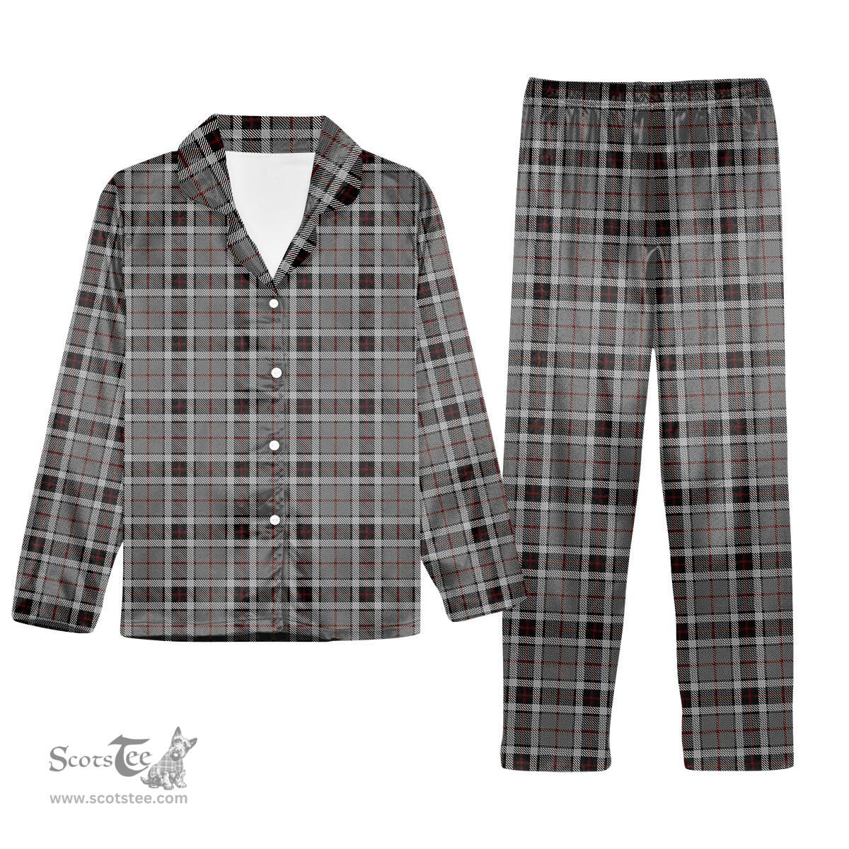ScotsTee Shop Scottish Thompson Grey Dress Tartan Pajama Satin Velvet Flannel Pajama Set