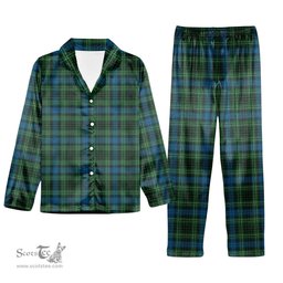 ScotsTee Shop Scottish O'Donohue Tartan Pajama Satin Velvet Flannel Pajama Set