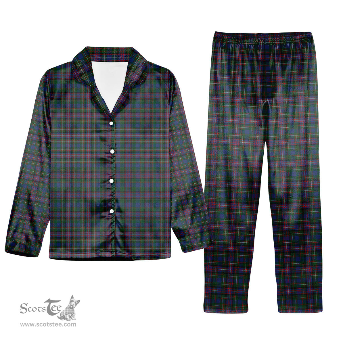 ScotsTee Shop Scottish Rankin Tartan Pajama Satin Velvet Flannel Pajama Set