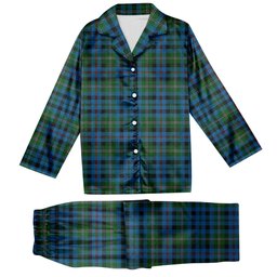 ScotsTee Shop Scottish Stevenson Hunting Red Stripe Tartan Pajama Satin Velvet Flannel Pajama Set