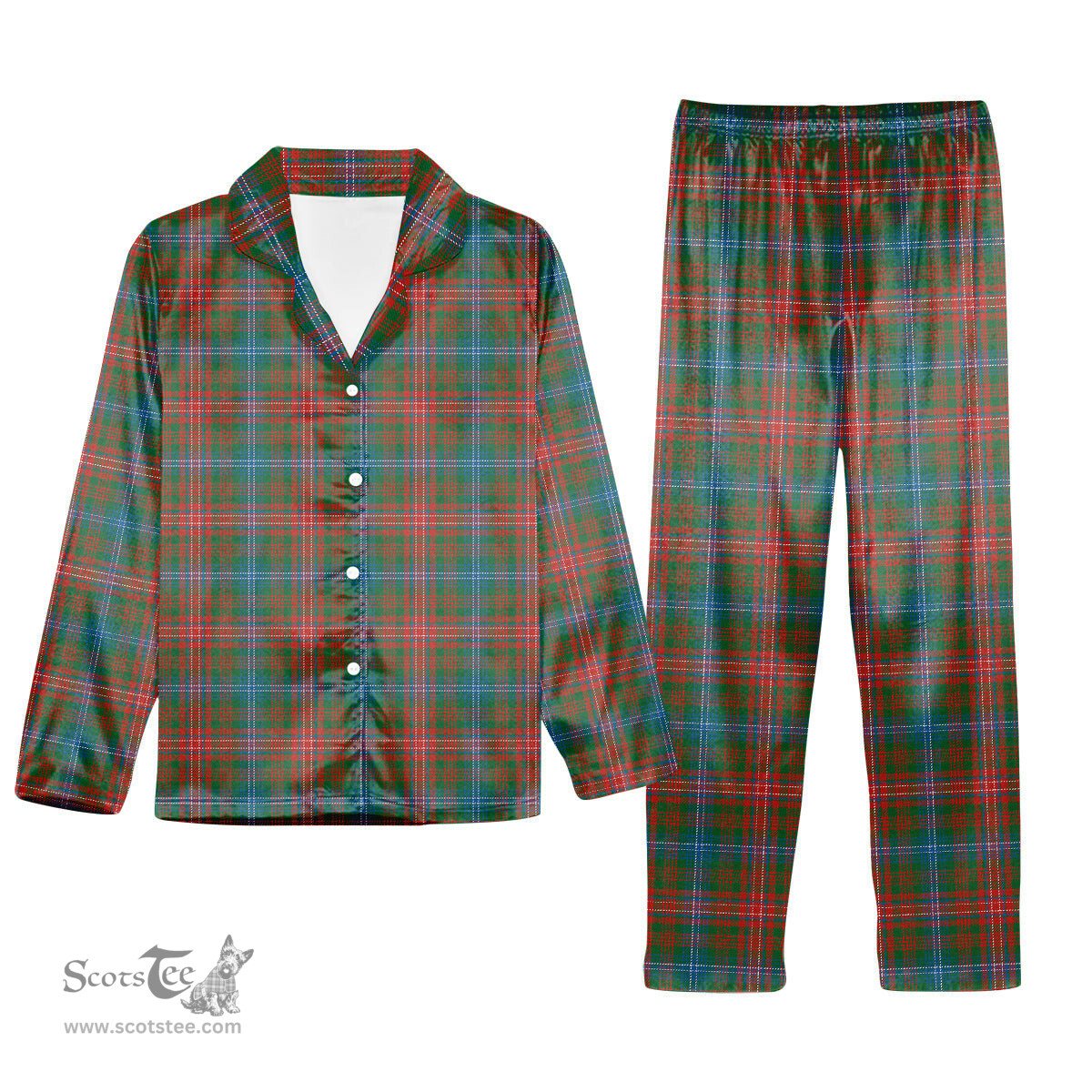 ScotsTee Shop Scottish Wilson Janet Ancient Clan Tartan Pajama Satin Velvet Flannel Pajama Set