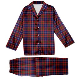 ScotsTee Shop Scottish Pennycook Modern Tartan Pajama Satin Velvet Flannel Pajama Set