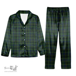 ScotsTee Shop Scottish Stewart Hunting 1 Tartan Pajama Satin Velvet Flannel Pajama Set