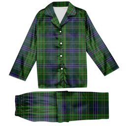 ScotsTee Shop Scottish Young, Melvina Tartan Pajama Satin Velvet Flannel Pajama Set