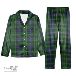 ScotsTee Shop Scottish Young, Melvina Tartan Pajama Satin Velvet Flannel Pajama Set