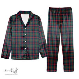 ScotsTee Shop Scottish Robertson of Struan Modern Tartan Pajama Satin Velvet Flannel Pajama Set