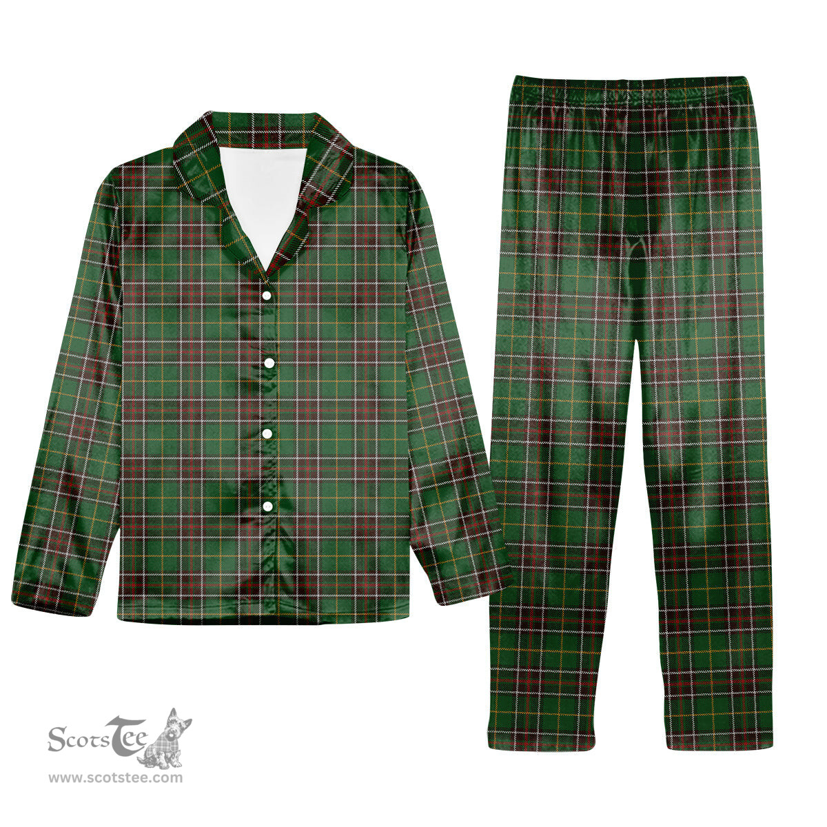 ScotsTee Shop Scottish Newfoundland Tartan Pajama Satin Velvet Flannel Pajama Set